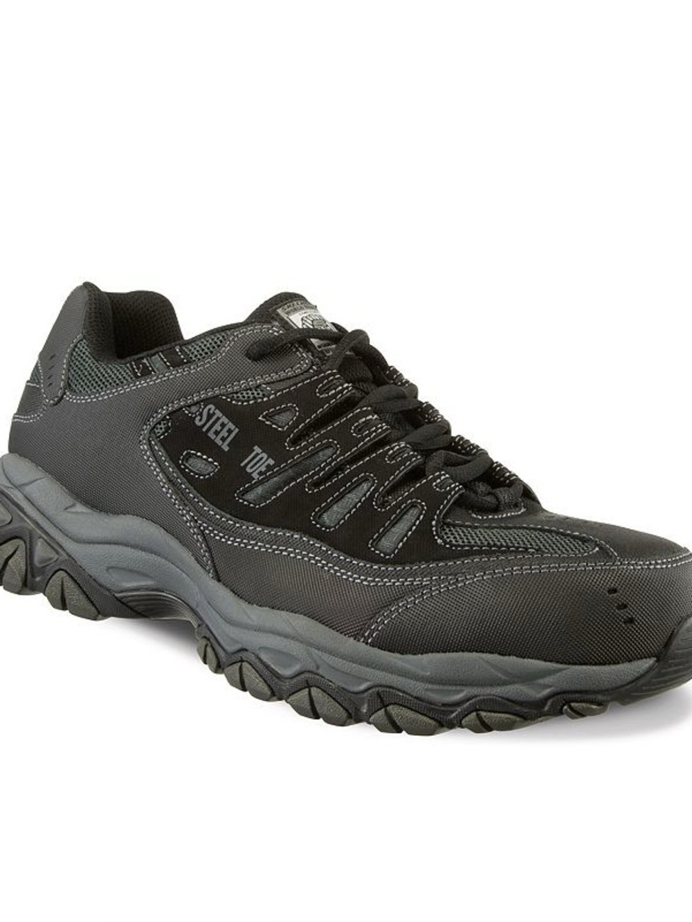 Skechers Men's leather Steel Toe Work Shoes in black size 9.5